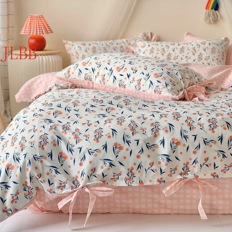 Online Set Biancheria Da Letto Primavera Bowknot Set Biancheria Da Letto Matrimoniale King Size Set Biancheria Da Letto In Stile Americano Set Letto Estivo Set Letto Rosa Ragazza