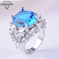 womens 925 silver ring sapphire full diamond ring luxury banquet engagement ring silver jewelry wholesale