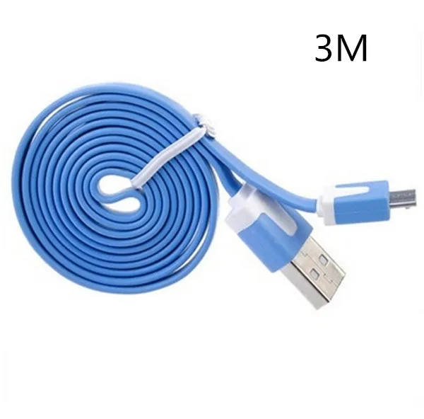 3/6/10FT (длиной 1 м/3 м) микро USB плоский лентовидный кабель для Зарядное устройство