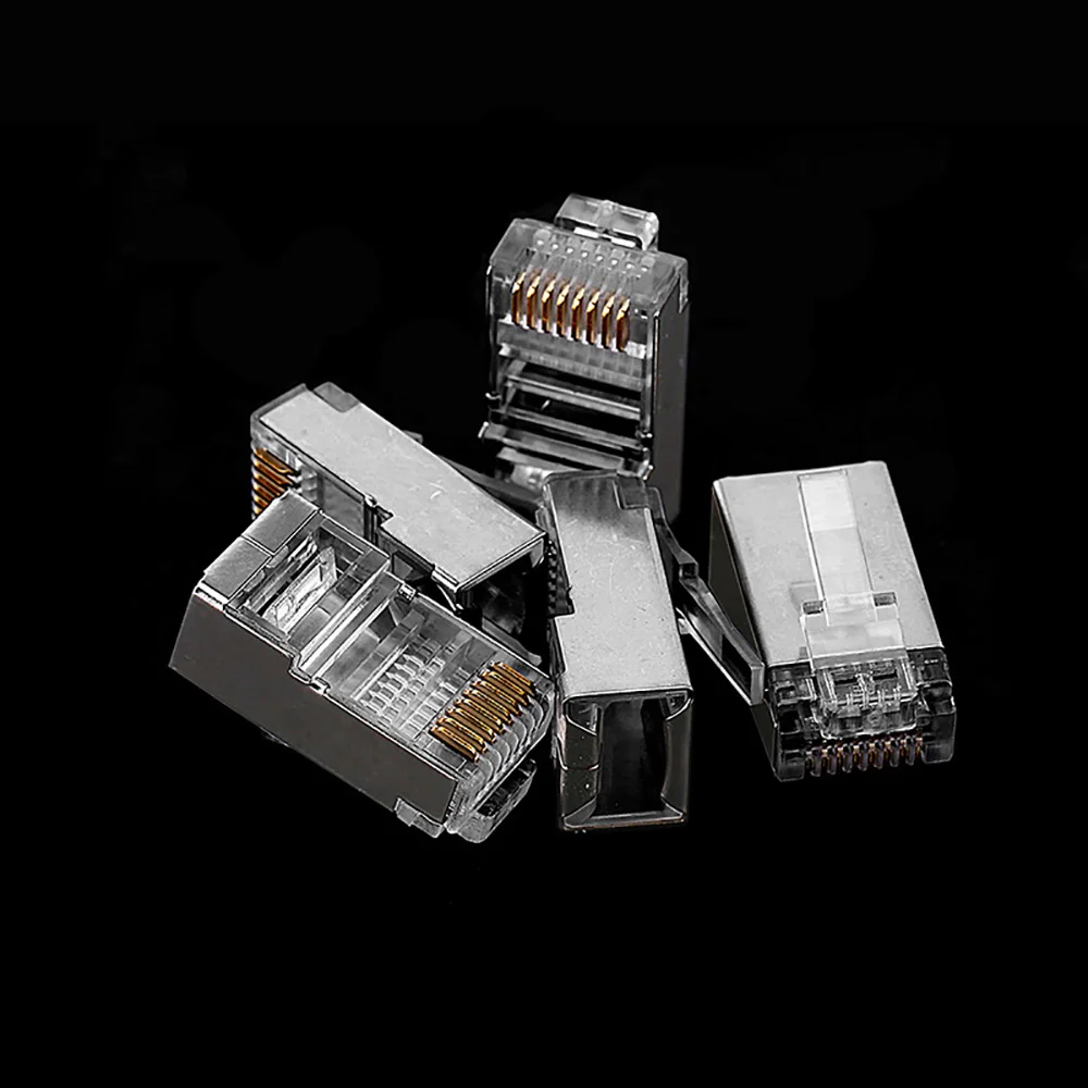 ANPWOO Cat5e RJ45 штекер Ethernet Кабельный разъем сеть 8P8C 8Pin stp экранированные терминалы Cat 5