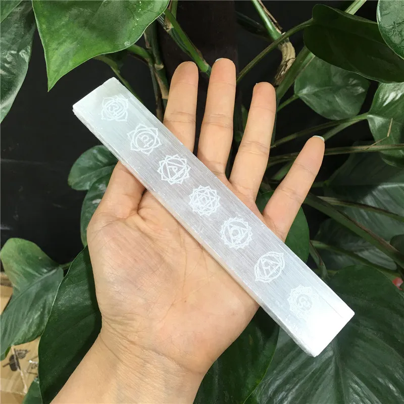7 Чакр Selenite plapoint волшебная палочка символ минеральная медитация образец рейки