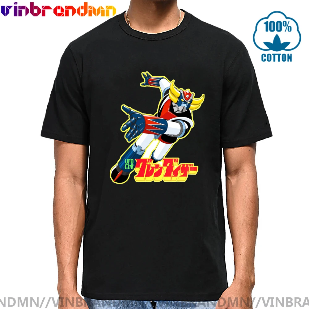 

Mazinger Z Tshirt T Shirt Men Robot Grendize T Shirts Japanese Anime T-shirt Round Neck Cotton Short Sleeve Goldrake UFO Tee top