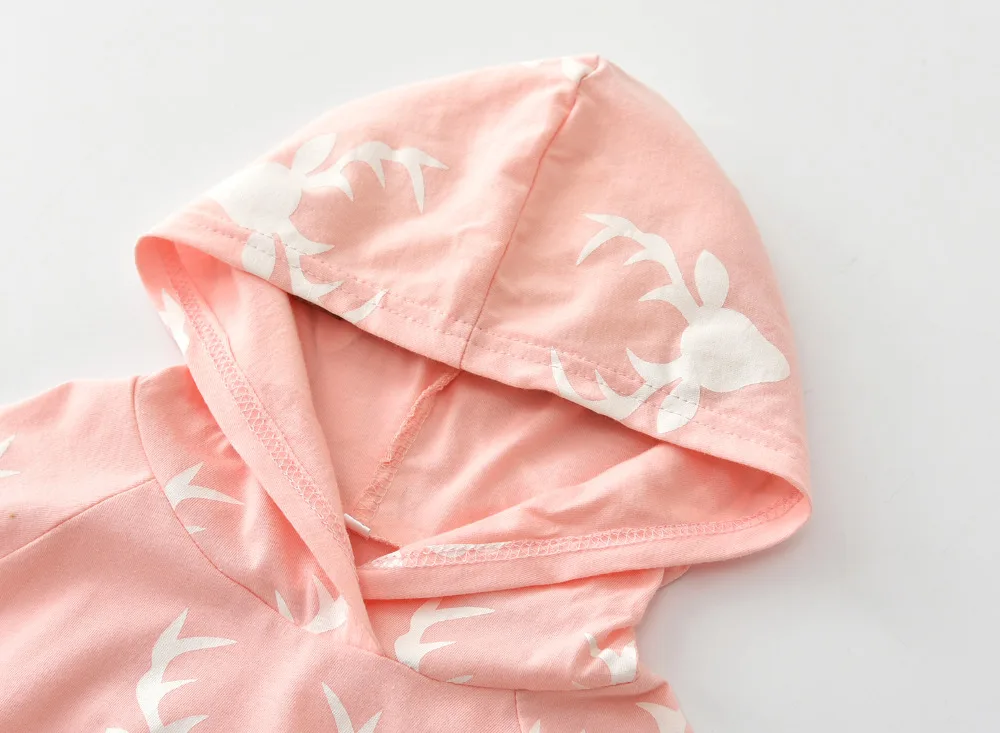 Комплект одежды для новорожденных девочек Модный пуловер с капюшоном и принтом