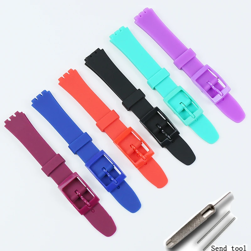 Ремешок силиконовый для часов Swatch LB184LK343 маленький циферблат детский | Ремешки для часов -4000385152260