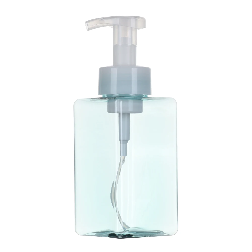 450ml Light Blue 250/450 мл портативный дорожный квадратный мусс бутылка для жидкого мыла емкость для лосьона пресс душ косметический красочный дозатор для мыла - Цвет: 450ml Light Blue