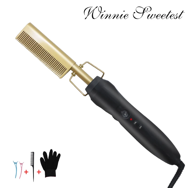 Золотая расческа для завивки волос 2019 электрическая Экологически чистая