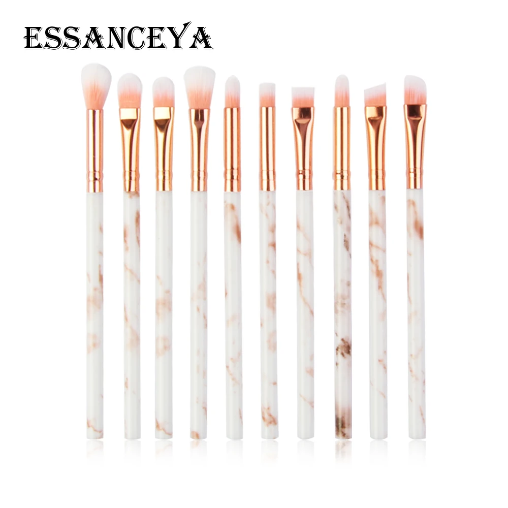 ESSANCEYA 7/10 шт. набор кистей для макияжа Профессиональные теней кисти переносной красивая щетка инструменты Мрамор Мини косметические кисти - Handle Color: 10PCS