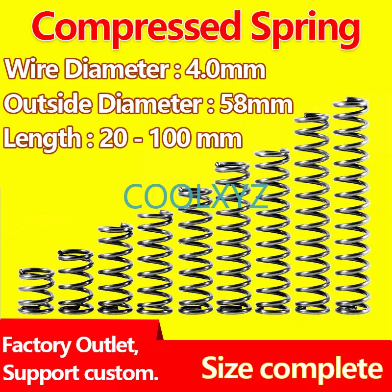 

Compressed Spring Pressure Spring Spot Wire Diameter 4.0mm / Outer Diameter 58mm Return Spring Release Spring