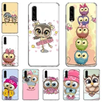 cute owl hearts lover christmas phone case for huawei mate 40 pro 30 20 lite 10 huawei p30 lite p50 pro p40 p20 p10 cover coque