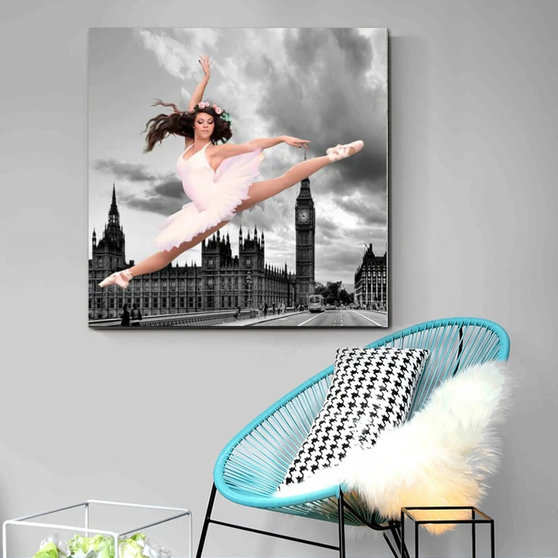Картина для гостиной балетный постер с танцовщицей настенная живопись на холсте