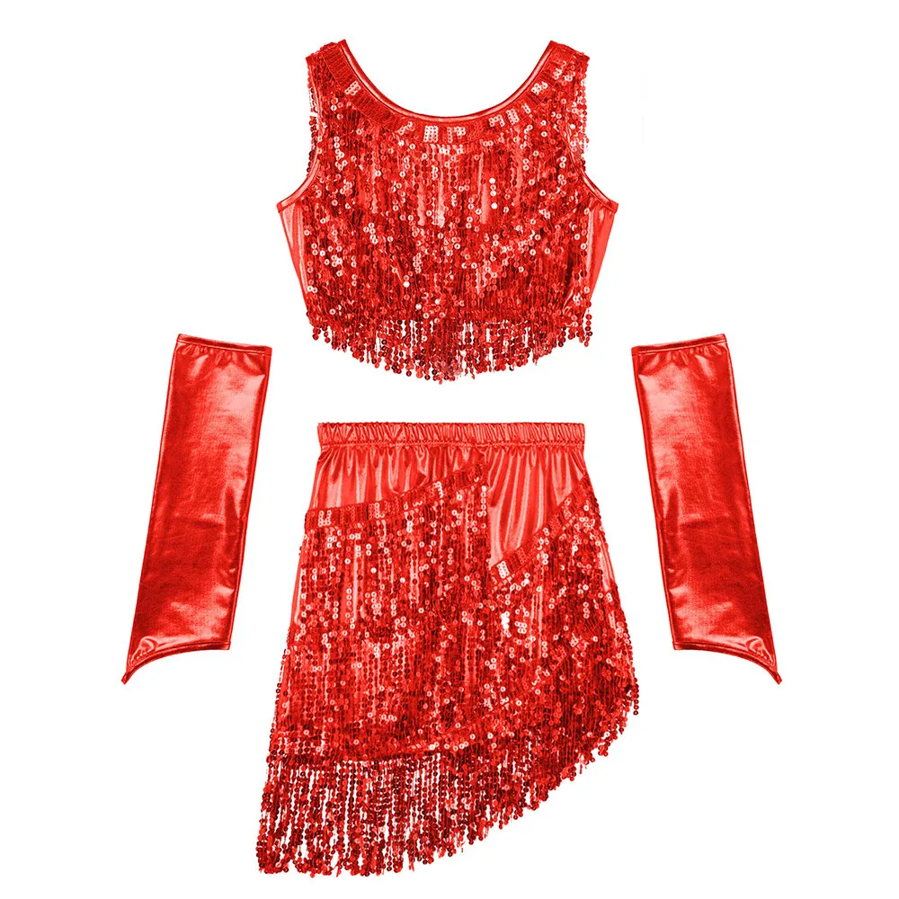 Женское блестящее платье для латиноамериканских танцев короткий топ без рукавов