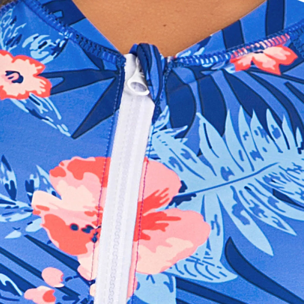 Женский Цельный купальник с принтом в полоску на молнии из кусков купальный