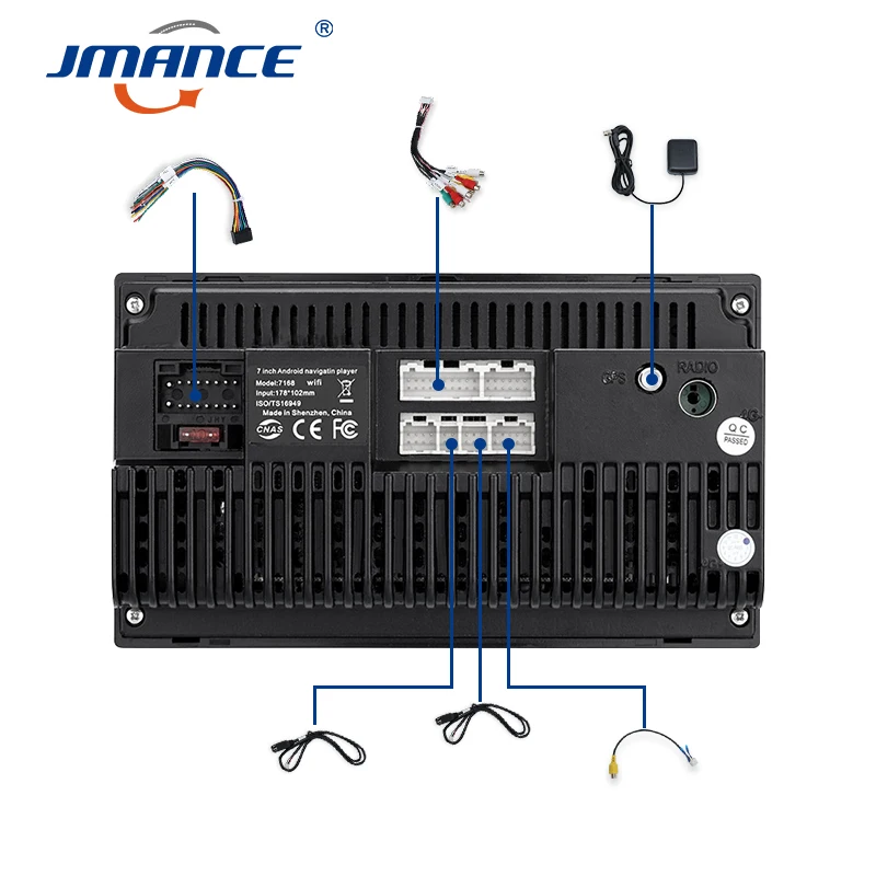 

JMANCE2 Din 7'' Car Radio Android Player GPS Multimedia Auto radio Touch Screen Bluetooth FM WIFI Auto Audio Stereo Mirrorlink