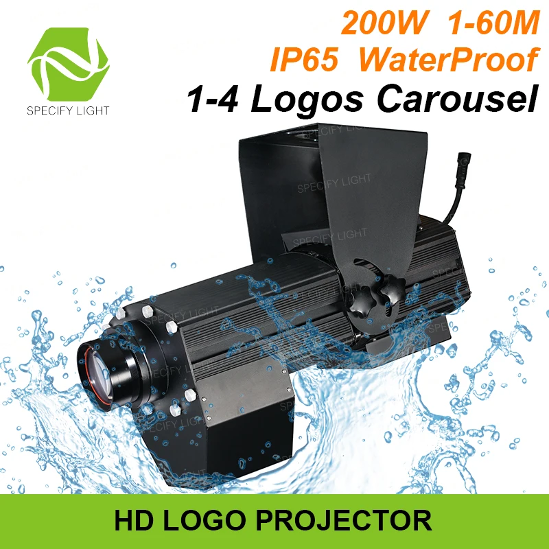 Наружный проектор карусели с несколькими логотипами 200 Вт IP65 60 м HD дистанционное