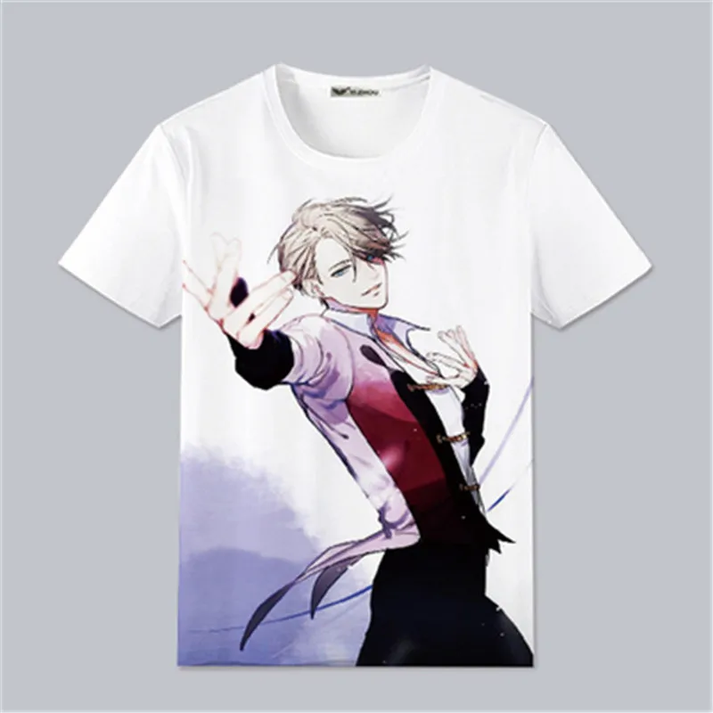Аниме YURI on ICE футболка с коротким рукавом кавайная одежда унисекс для взрослых