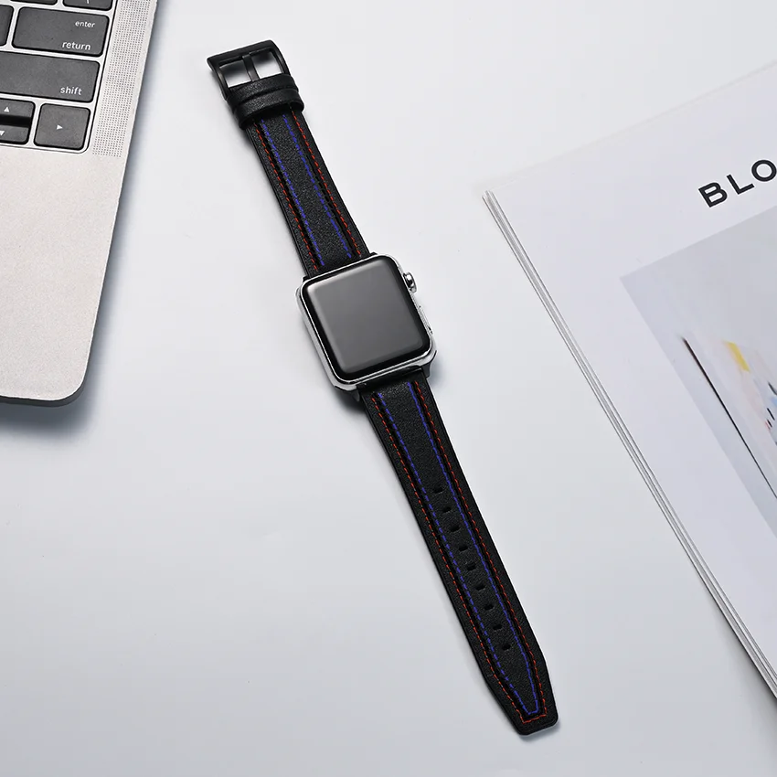 leather Strap For Apple Watchband 40mm 44mm 38mm 42mm 41mm 45mm watchband smartwatch bracelet iWatch series 7 6 5 4 3 se band