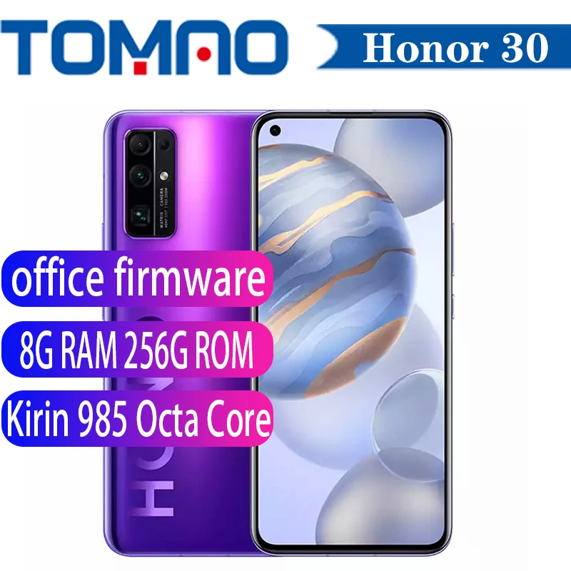 Honor 30 5G смартфон 50x цифровой зум 6 ГБ 8 Оперативная память 128 Гб 256 Встроенная 4000 мА/ч