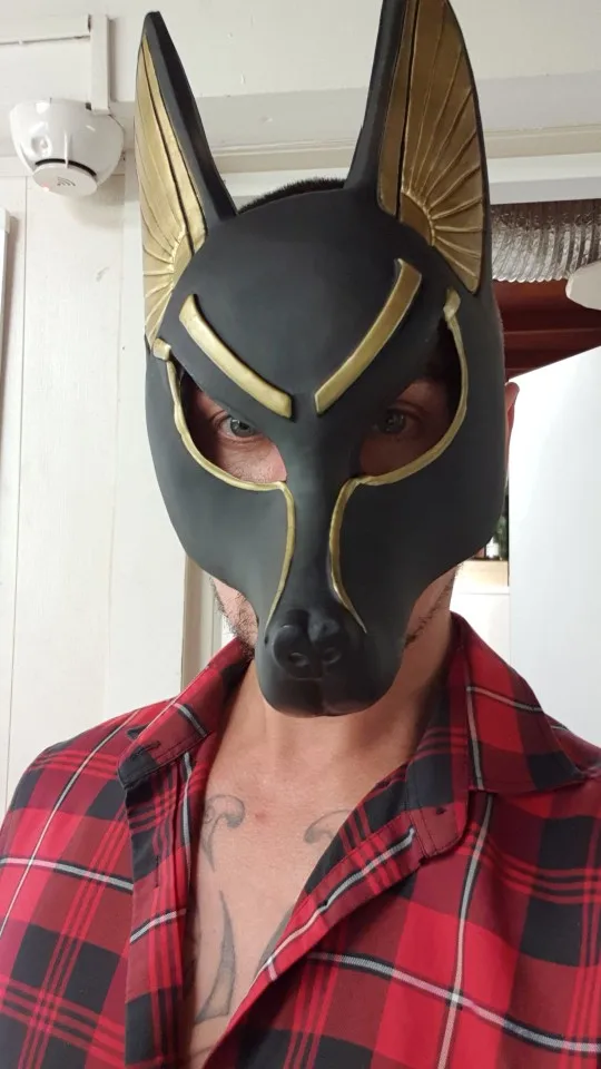 [Funny] Egyptian Anubis Cosplay Face Mask PVC Wolf Head helmet Costume Party prop Halloween Fancy Dress Ball toy | Игрушки и хобби