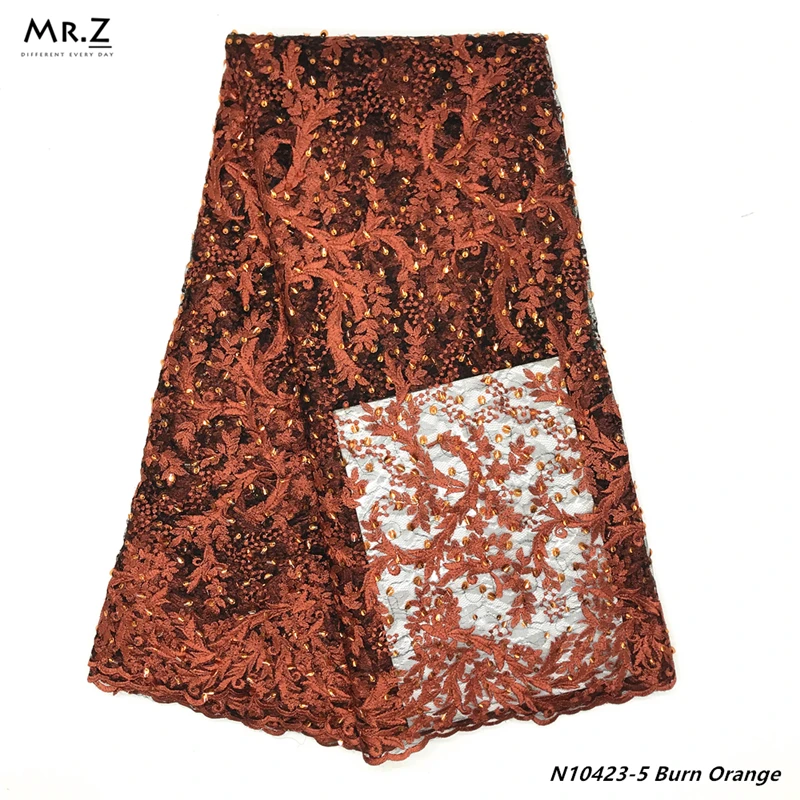 Mr.Z кружева с блестками 2019 нигерийская Высококачественная французская фатиновая