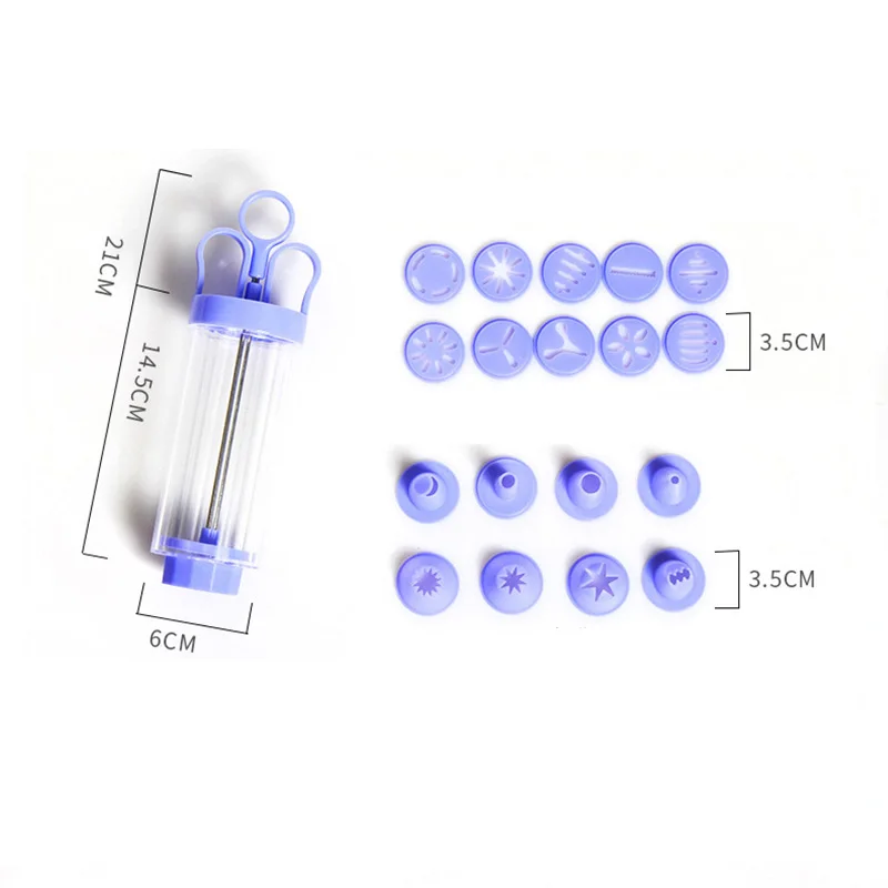 

1Set Cookie Cutter Icing Piping Nozzles Cookie Maker Pump Press Machine Biscuit Cake Mold Cookie Press Making Gun Kitchen Tools