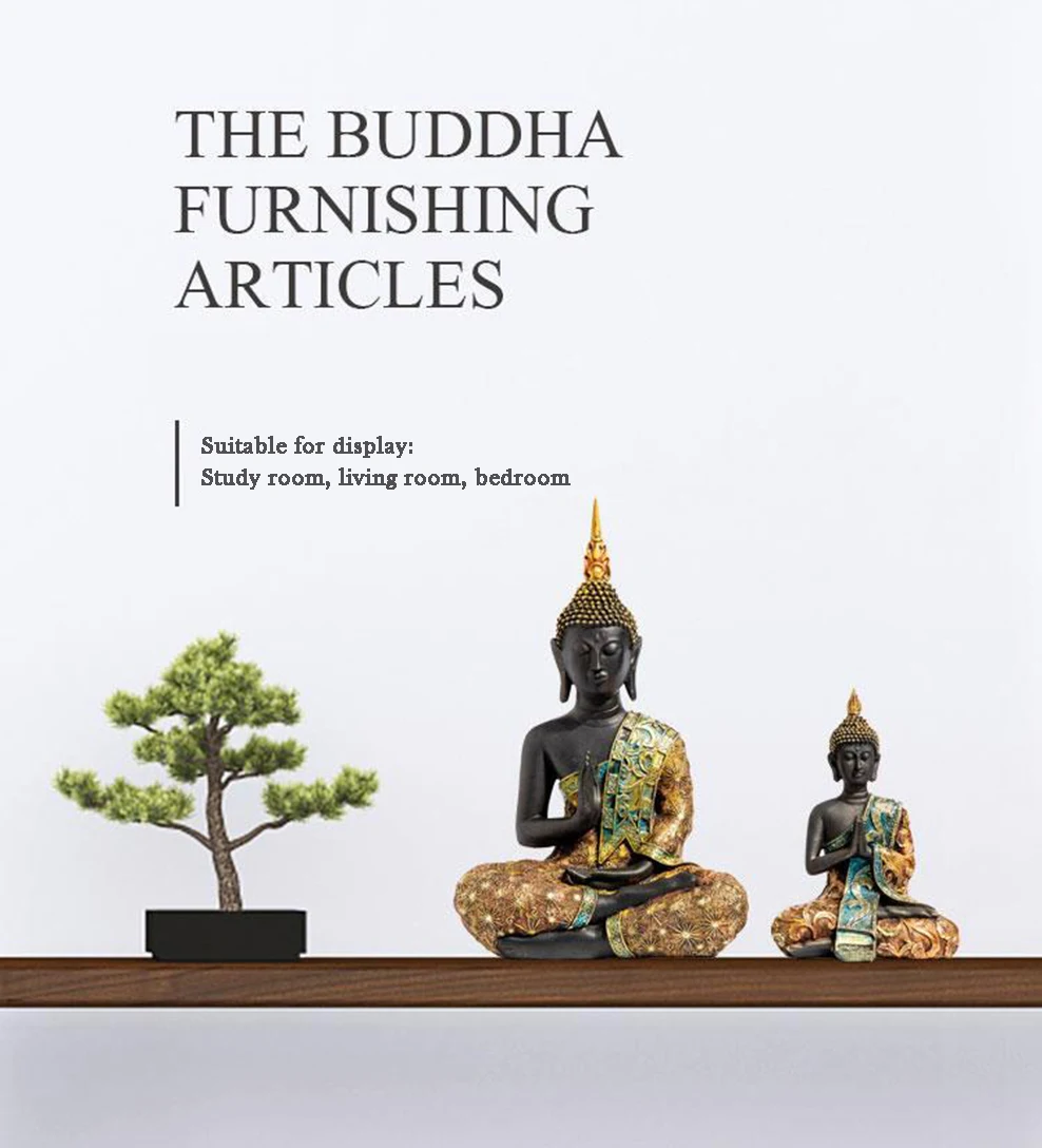 

Thai Buddha Statue Resin Crafts Small Ornaments Southeast Asian Style Restaurant Home Decorations Buddha Furnishing Articles