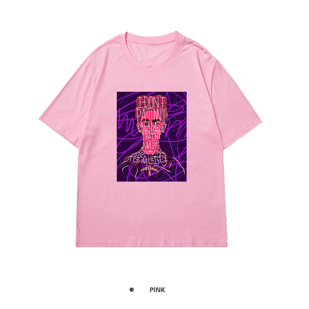 Женская свободная футболка с круглым вырезом принтом | одежда