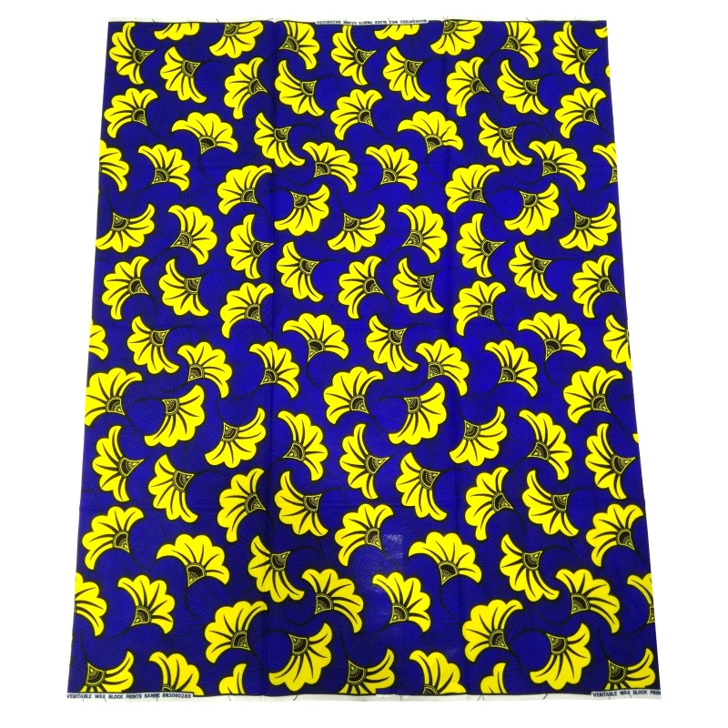 

African Wax Fabric 100% Cotton High Quality Nigeria Multicolored Best Selling Print Ankara Real Wax 6 Yards Wedding Party Bazin