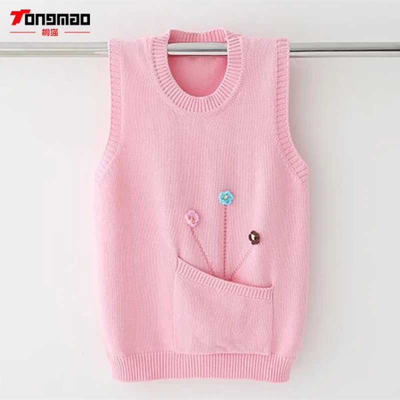 Детский пуловер с круглым вырезом TONGMAO трикотажный свитер для девочек на весну и