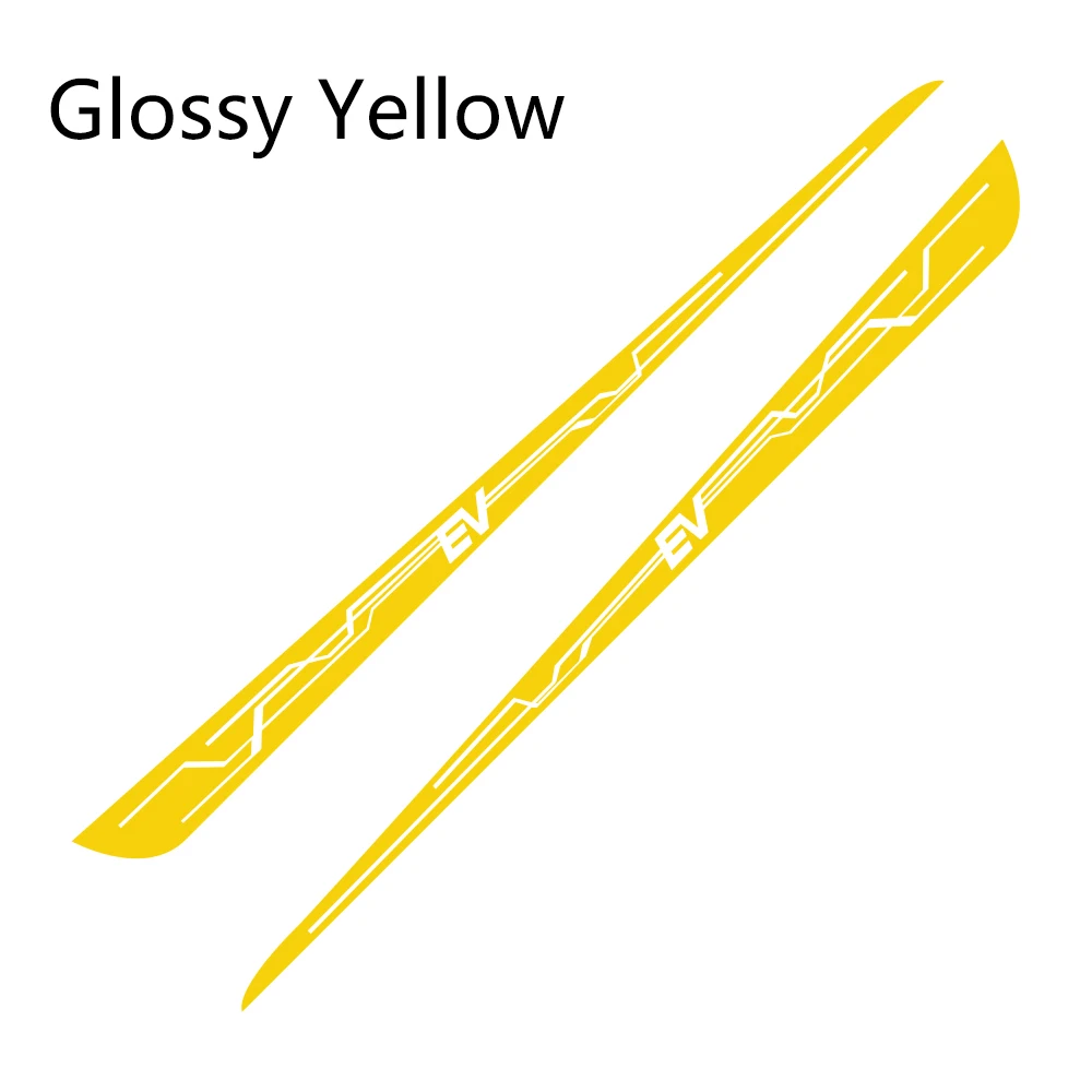 Glossy Yellow 2 шт. для Chevrolet Spark автомобильные боковые наклейки на дверь авто Спортивная графика виниловая пленка наклейки автомобильный Стайлинг автомобильные принадлежности для тюнинга - Название цвета: Glossy Yellow