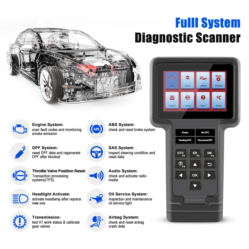 Автомобильный сканер THINKC AR ThinkScan OBD2 профессиональный считыватель кодов система