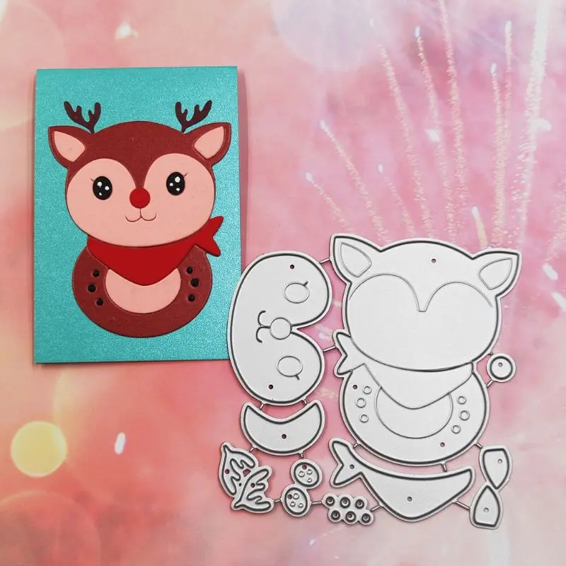

Christmas Deer Metal Cutting Dies Stencil Scrapbooking DIY Album Stamp Paper Card Embossing Decor Craft
