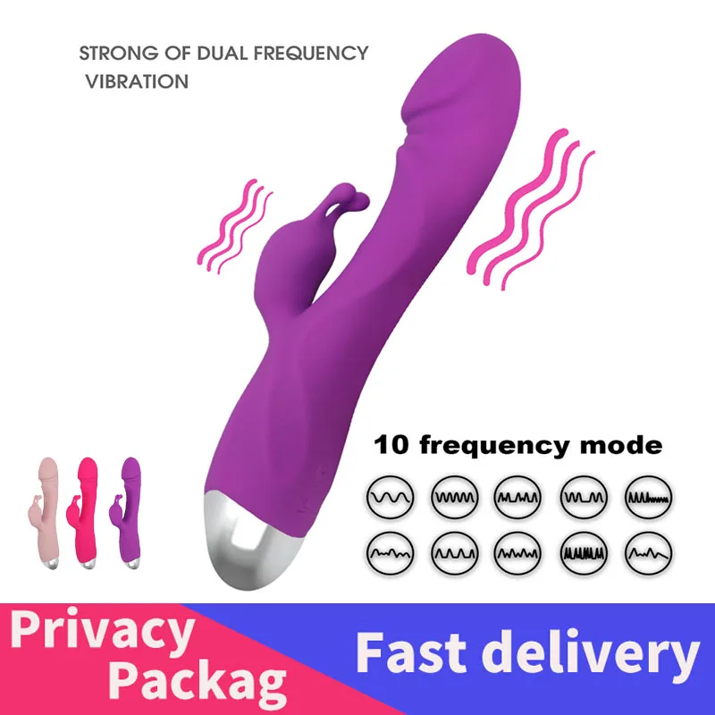 Мощный фаллоимитатор вибратор Кролик для точки G Стимулятор клитора вагинальный