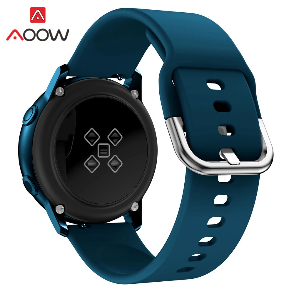 20 мм силиконовый ремешок для часов samsung Galaxy Watch Active 2 42 мм gear S2 huawei Garmin Amazfit Active2 сменный Браслет ремешок