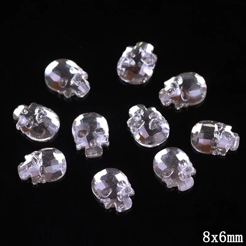 Приклеивающаяся наклейка в виде черепа стразы s аппликация украшение для одежды