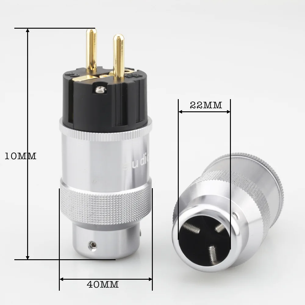 

Gold-plated European standard HIFI audio power amplifier power plug (1 set)
