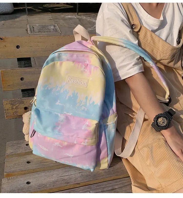 

Waterproof Nylon Women Backpack Dyeing School Backpacks Female Travel Back Pack For Teenagers Girls And Boys Shoulder Bag 2020
