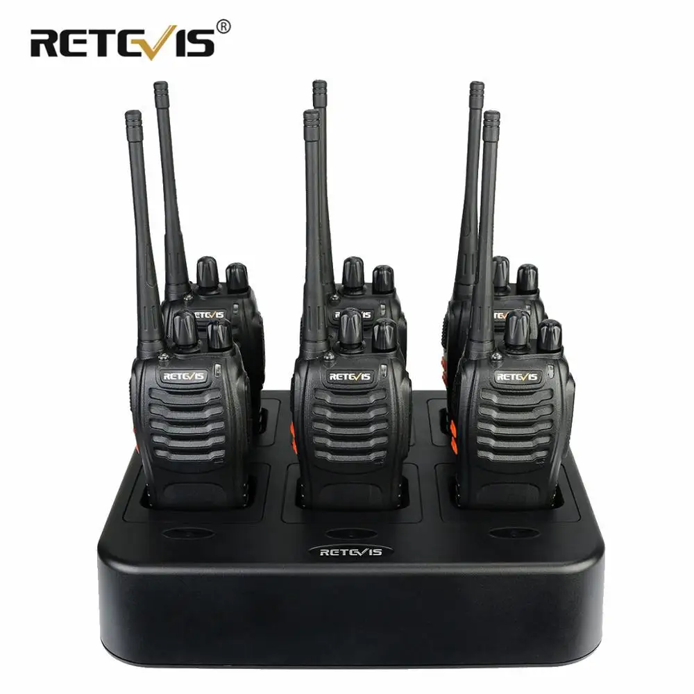 6 шт. Retevis H777 двухсторонняя рация+ шестиходовое зарядное устройство VOX UHF портативная рация трансивер для отеля/ресторана
