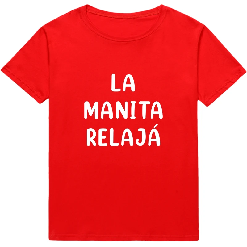 the little hand relax Camiseta Feminina Women T-shirts top Funny Spanish Letter Print Leisure Aesthetic lady tshirt | Женская одежда