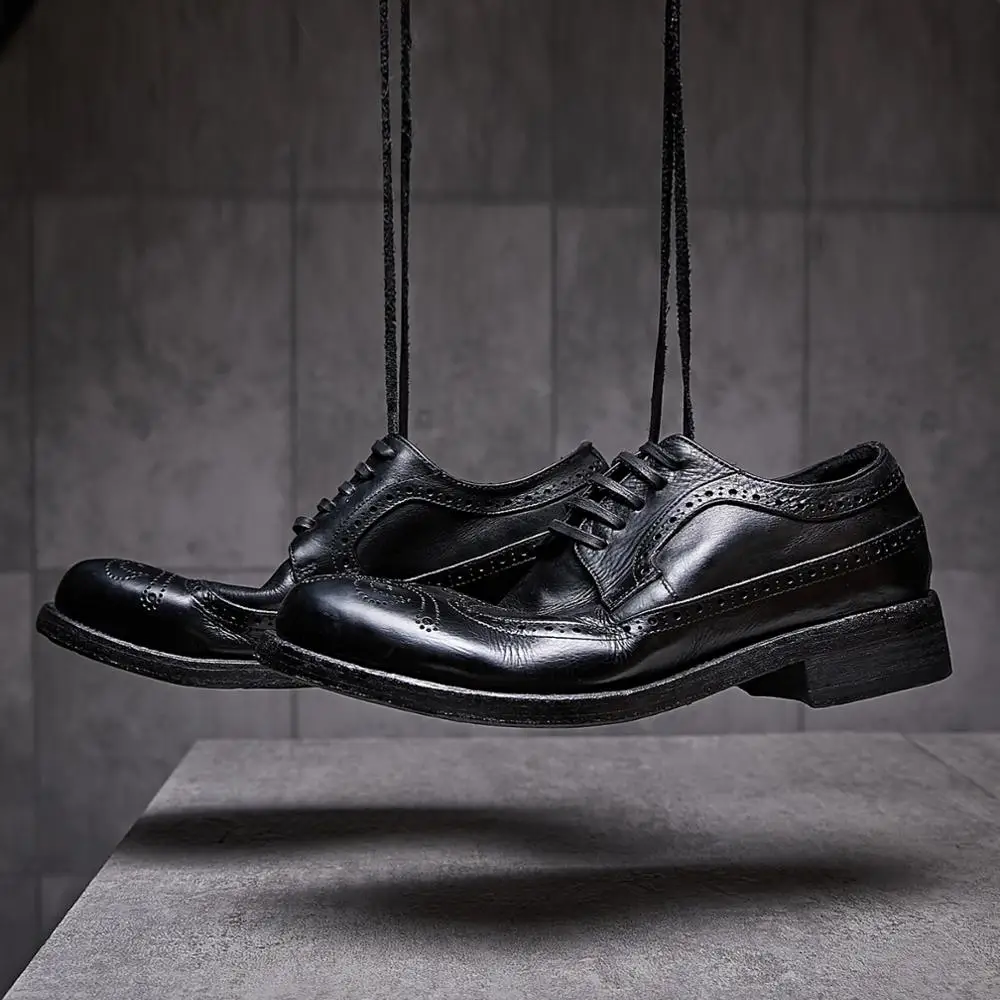 Goodyear's new men's leather shoes hand-lacing Bullock's business leisure British fashion | Обувь