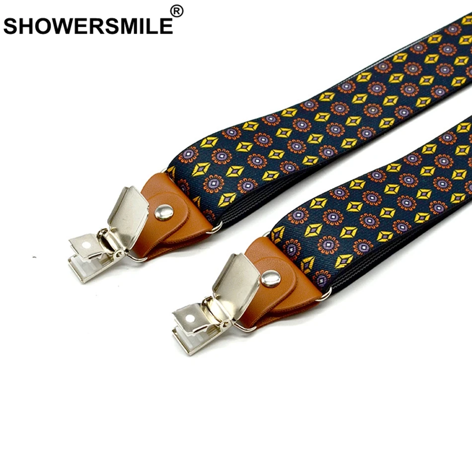 Подтяжки SHOWERSMILE мужские подтяжки с принтом подсолнухов 3 зажимы подвески