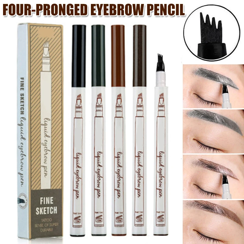 Горячий Карандаш для бровей с наклонной четырехконцевой ручкой дизайн головы