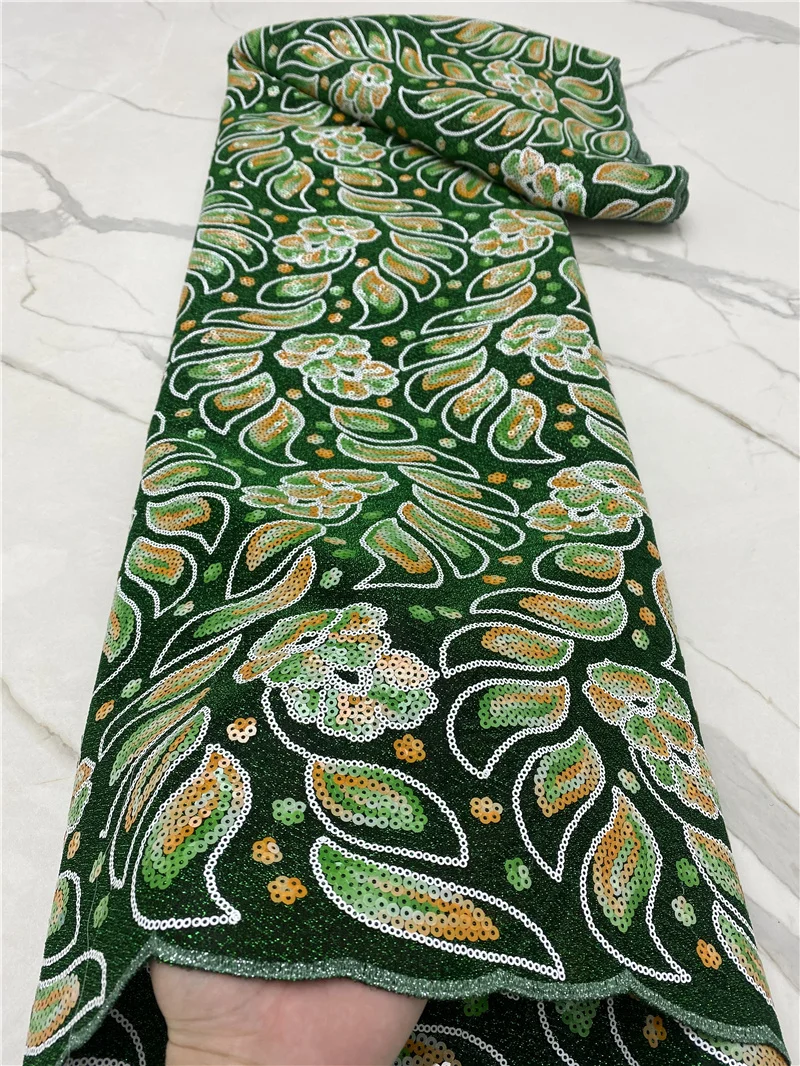 

Французская бархатная кружевная ткань PGC, 2021, Высококачественная африканская кружевная ткань с блестками для нигерийских свадебных платье...