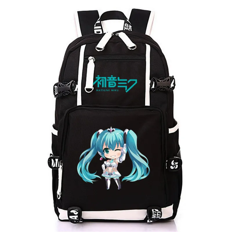 Модная Аниме Хацунэ Мику Vocaloid Студенческая сумка для отдыха и путешествий с usb зарядным портом школьные сумки для подростков мальчиков и девочек