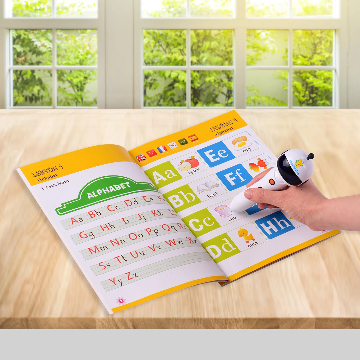 Цифровой детей говорящая по английски ручка с 3 интерактивные книги 6 изучение