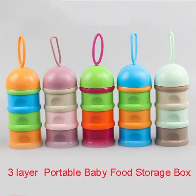 

3 Layer Frog Style Portable Baby Food Storage Box Essential Cereal Cartoon Milk Powder Boxes Toddle Kids Formula Milk Container