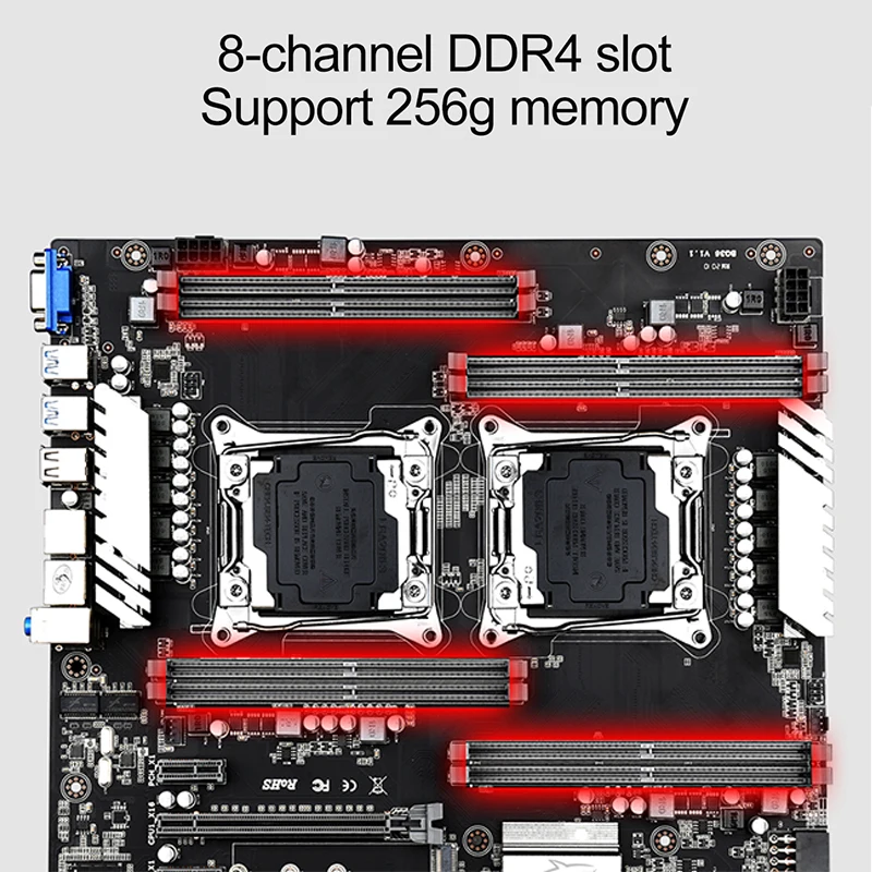 Verkaufen JINGSHA X99 Dual CPU Motherboard LGA 2011-3 Motherboard USB3.0,10 * SATA3.0, NVMe M.2 Unterstützung XEON E5 V4 Serie CPU Und DDR4 RAM