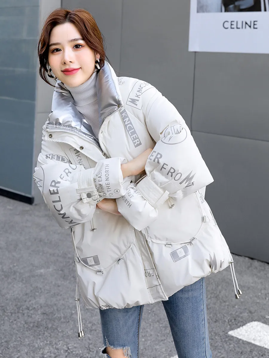 90 White Duck down Jacket Women's Mid-Length Winter New Large Size Loose Slimming and Fashionable Disposable Coat