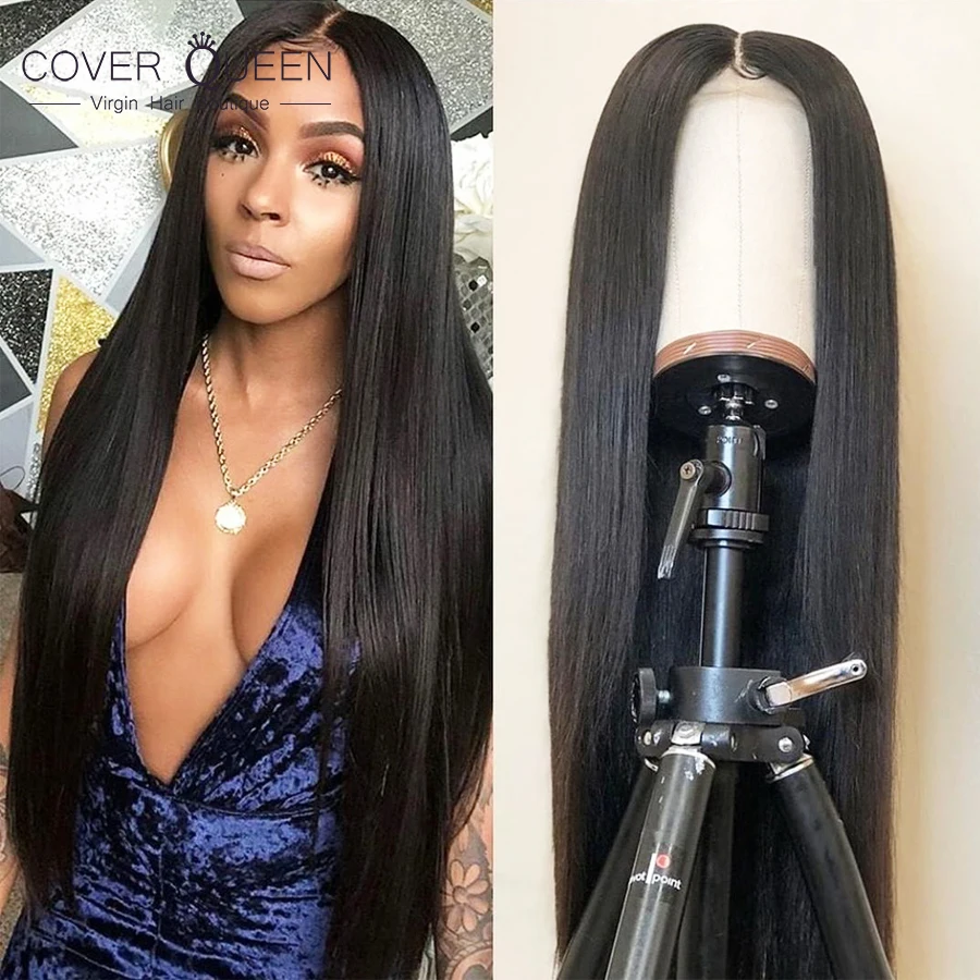 Парики из натуральных волос на кружевной основе для черных женщин прямые HD