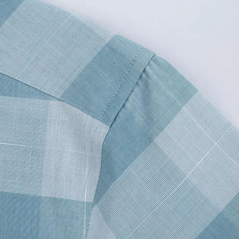 

Youthful vitality 100% Cotton Short Sleeve Checkered Shirts for Men Standard-fit Thin Soft Summer Casual Plaid Striped Shirt