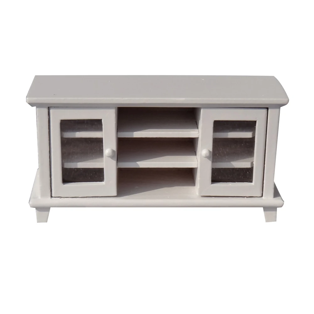 1/12 кукольный домик Миниатюрный деревянный ТВ шкаф мебель для гостиной